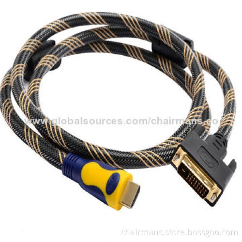 Gold-plated DVI to HDMI Cable, 1.5-20m, High-purity Antioxidant Copper Chip